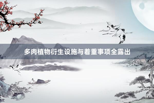 多肉植物衍生设施与着重事项全露出